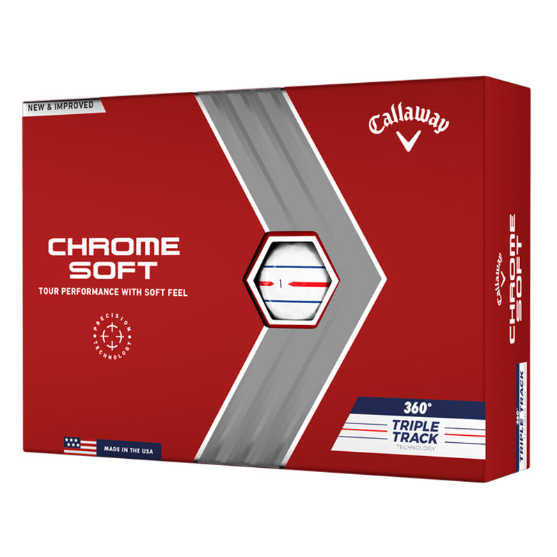 2023 Callaway Chrome Soft 360 Triple Track Golf Balls (1 Dozen) - White