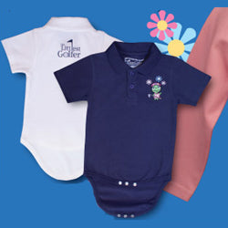The Littlest Golfer Tour Polo Onesie Short Sleeve - Girls