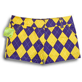 Loudmouth Golf Womens Mini Shorts - Purple & Gold