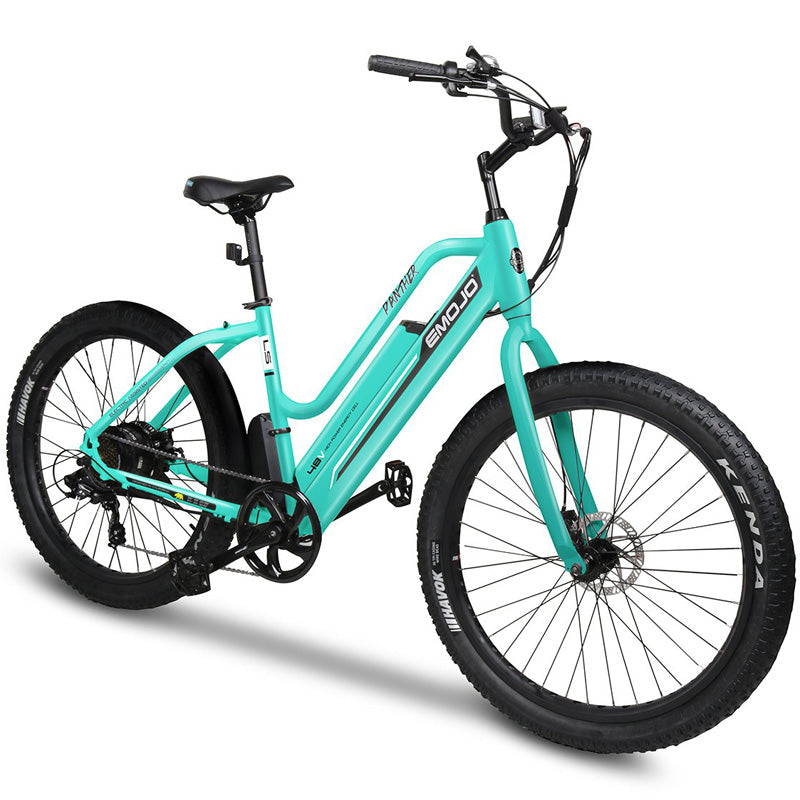 Emojo Panther Electric Step Thru Bicycle - Teal Green
