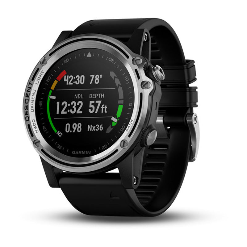 Garmin Descent Mk1 GPS Dive Watch - Silver Sapphire with Black Band