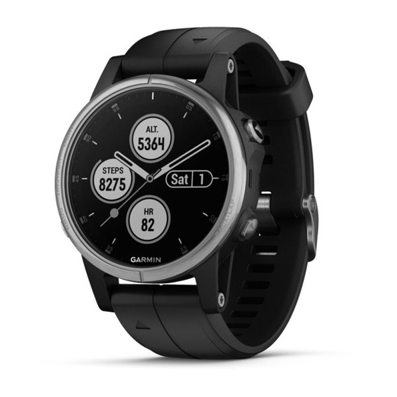 Garmin Fenix 5S Plus Multisport Watch - Silver with Black Band