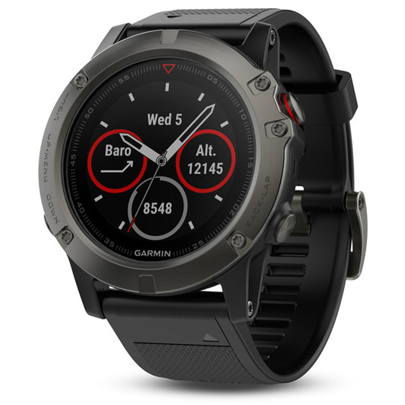 Garmin Fenix 5X Multi Sport GPS Watch - Slate Gray Sapphire with Black Band