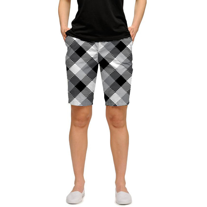 Loudmouth Golf Womens Shorts - Silver & Black