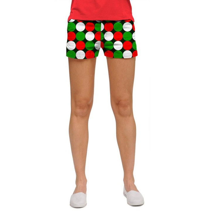 Loudmouth Golf Womens Mini Shorts - Jingle Balls
