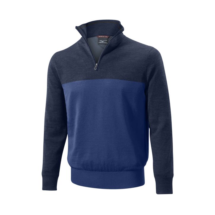 2015 Mizuno Hayate Sweater Zip Neck - Blue