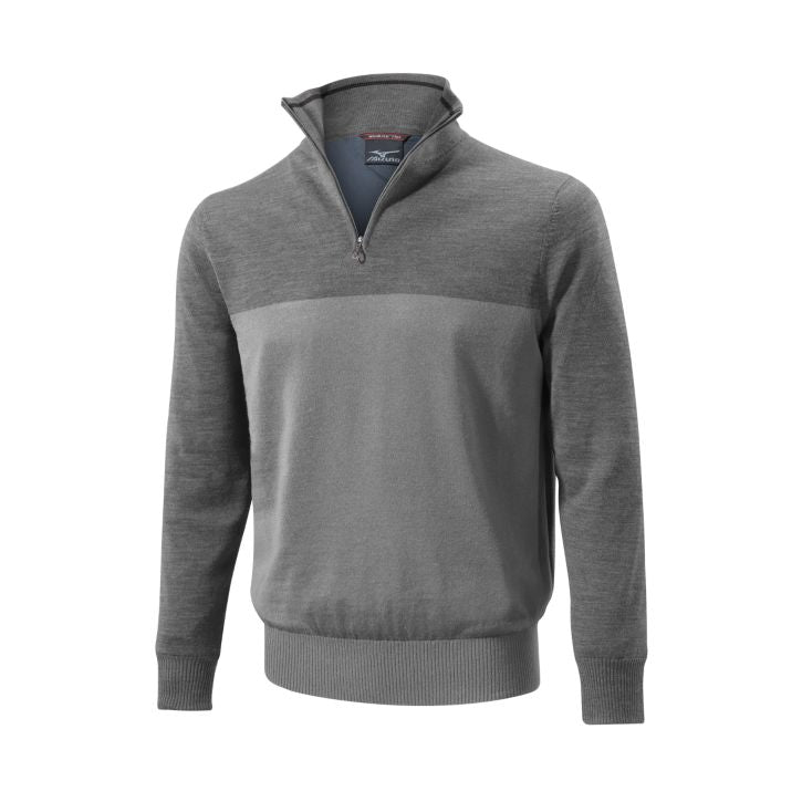 2015 Mizuno Hayate Sweater Zip Neck - Light Grey