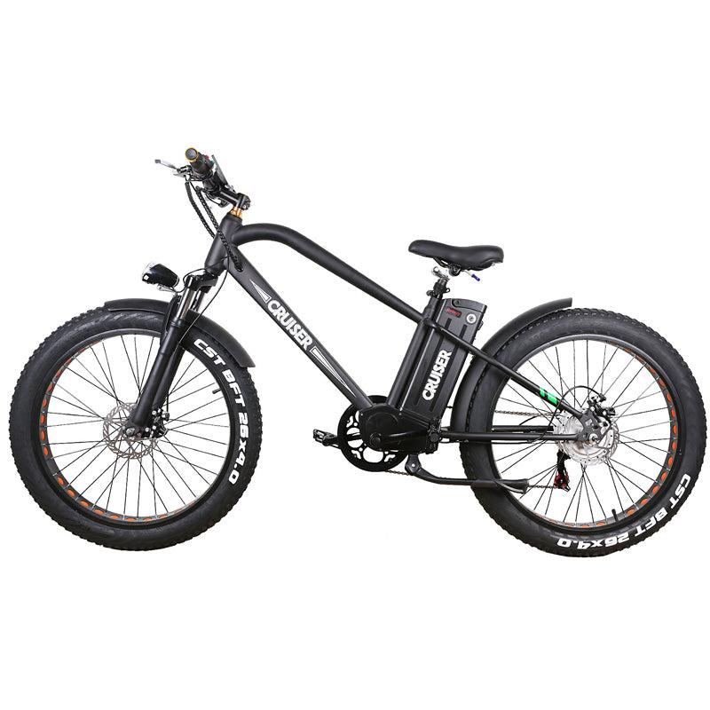 Nakto Fat Tire Electric Super Cruiser Bicycle 500W - Black