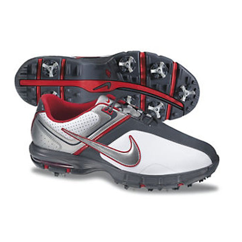 Nike 2013 Air Rival Golf Shoes - Mens Wide White/Silver/Red