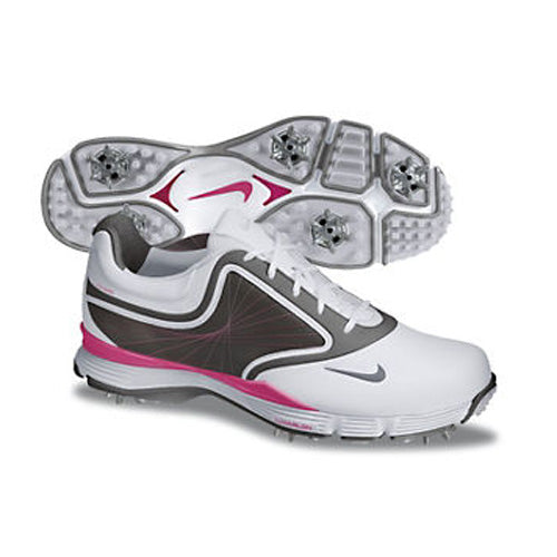 Nike 2013 Lunar Links Golf Shoes - Womens White/Grey/Pink