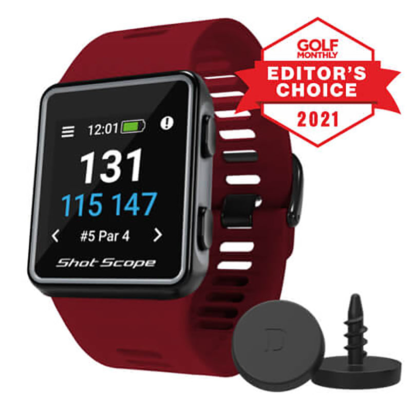 Shot Scope V3 GPS Golf Watch - Red