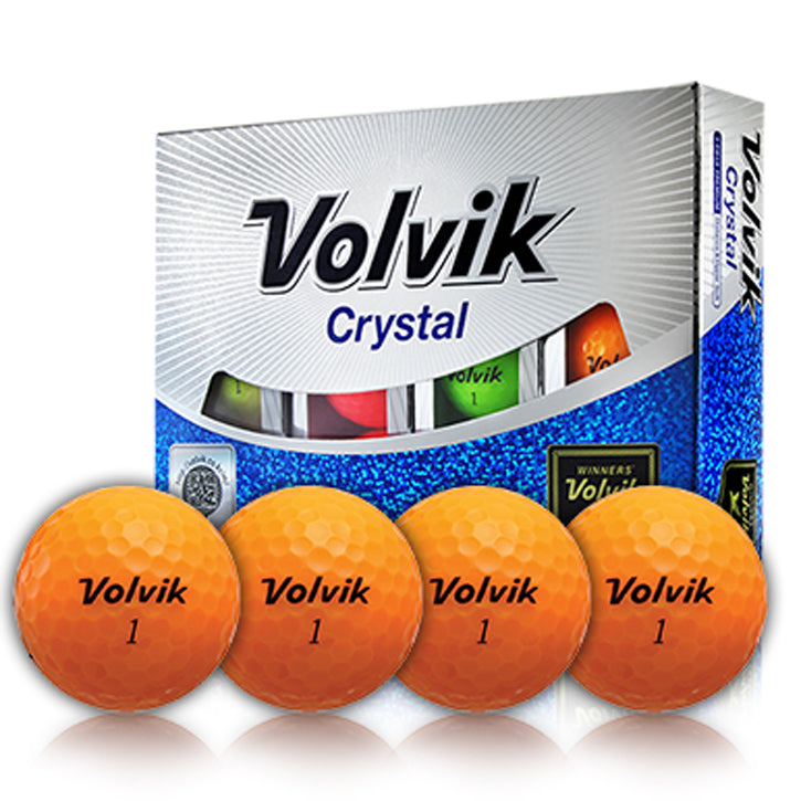 Volvik Crystal 3 Piece Golf Balls - Orange (1 Dozen)