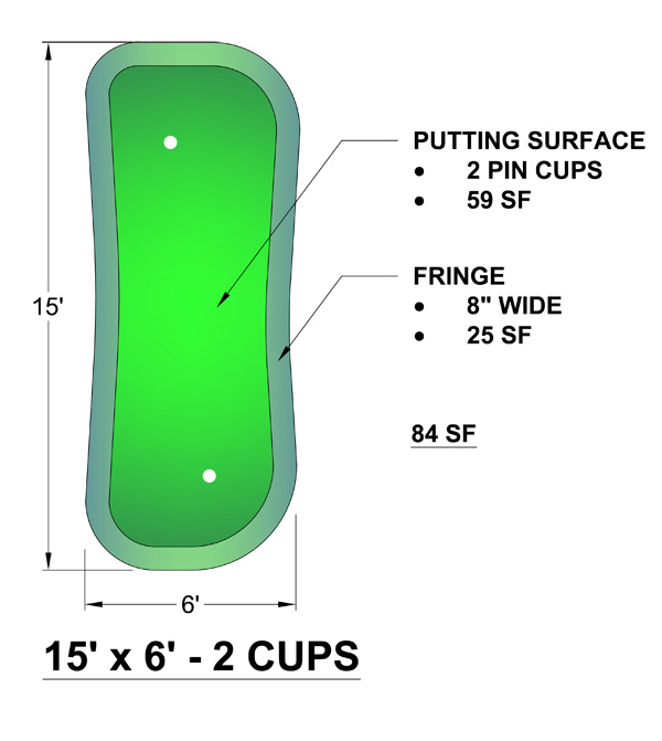 pureputt portable indoor outdoor putting green with hazards 13x5