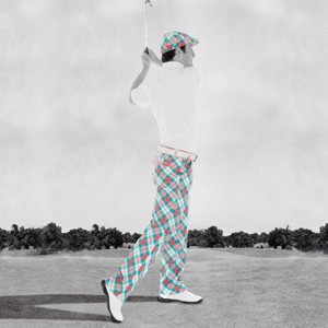 Plaid Golf Pants 'Par 5' Mens Navy Stewart Cotton/Ramie | lupon.gov.ph