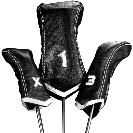 Sun Mountain Leather Headcover - Chevron - Black/White
