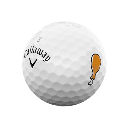 Callaway Supersoft Grillmaster golf ball number 3 with drumstick design