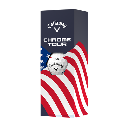 Callaway Chrome Tour USA Stripe three-ball sleeve with American flag design
