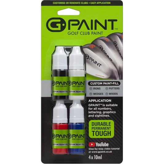 G-Paint Golf Club Paint Fill Kit - 4 Pack (Black, White, Red, Blue)