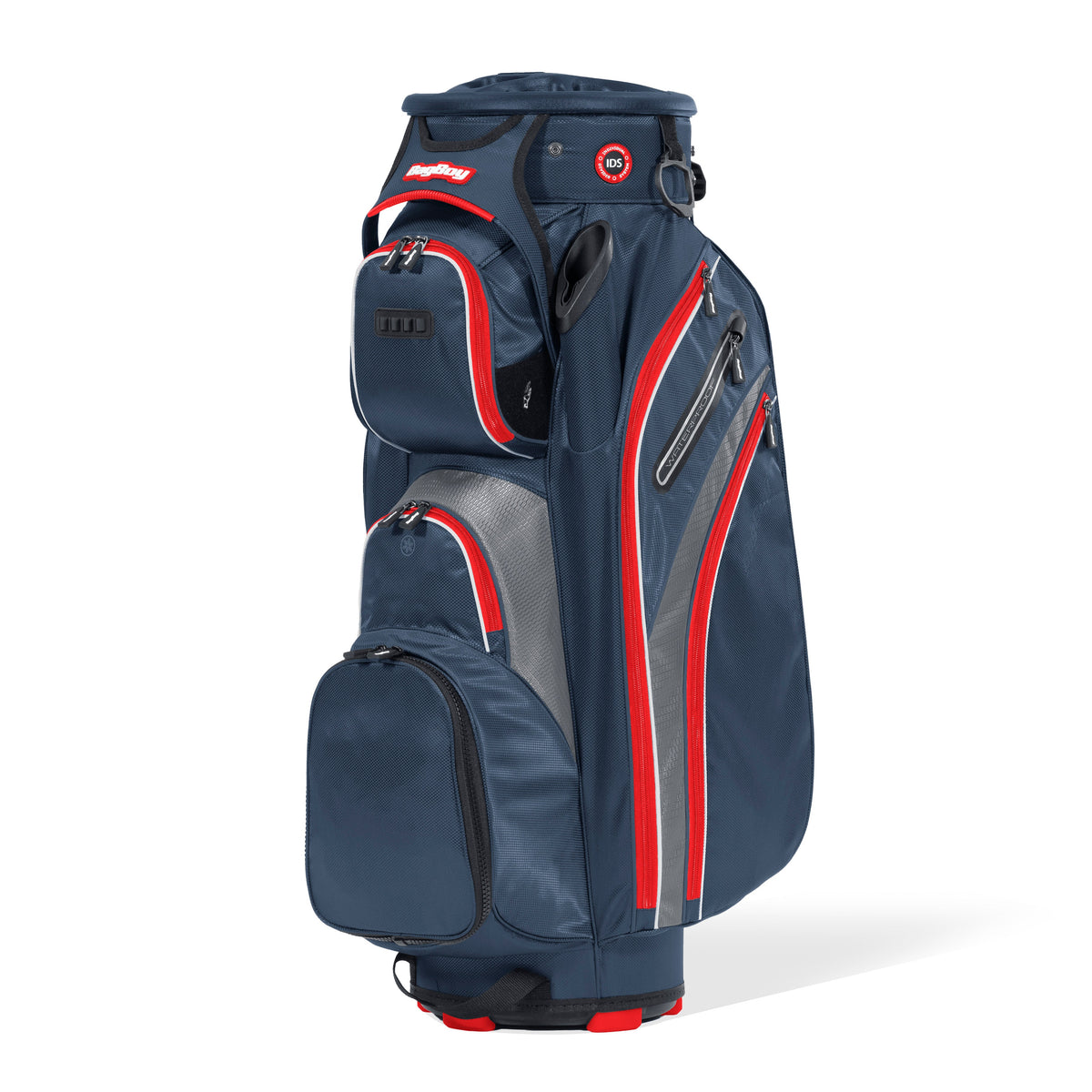 Bag Boy Revolver XP Rotating Golf Bag - Navy/Charcoal/Red