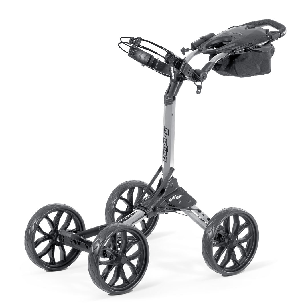 Bag Boy Quad Pro 4-Wheel Golf Push Cart - Silver/Black