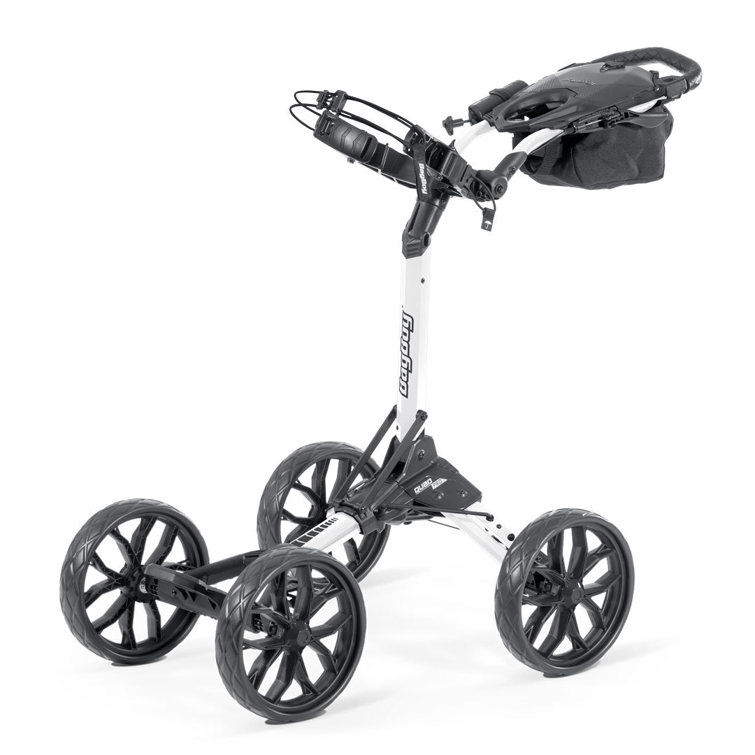 Bag Boy Quad Pro 4-Wheel Golf Push Cart - White/Black