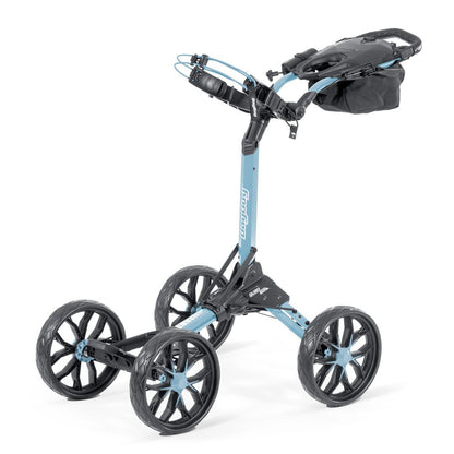 Bag Boy Quad Pro 4-Wheel Golf Push Cart - Ice Blue/White