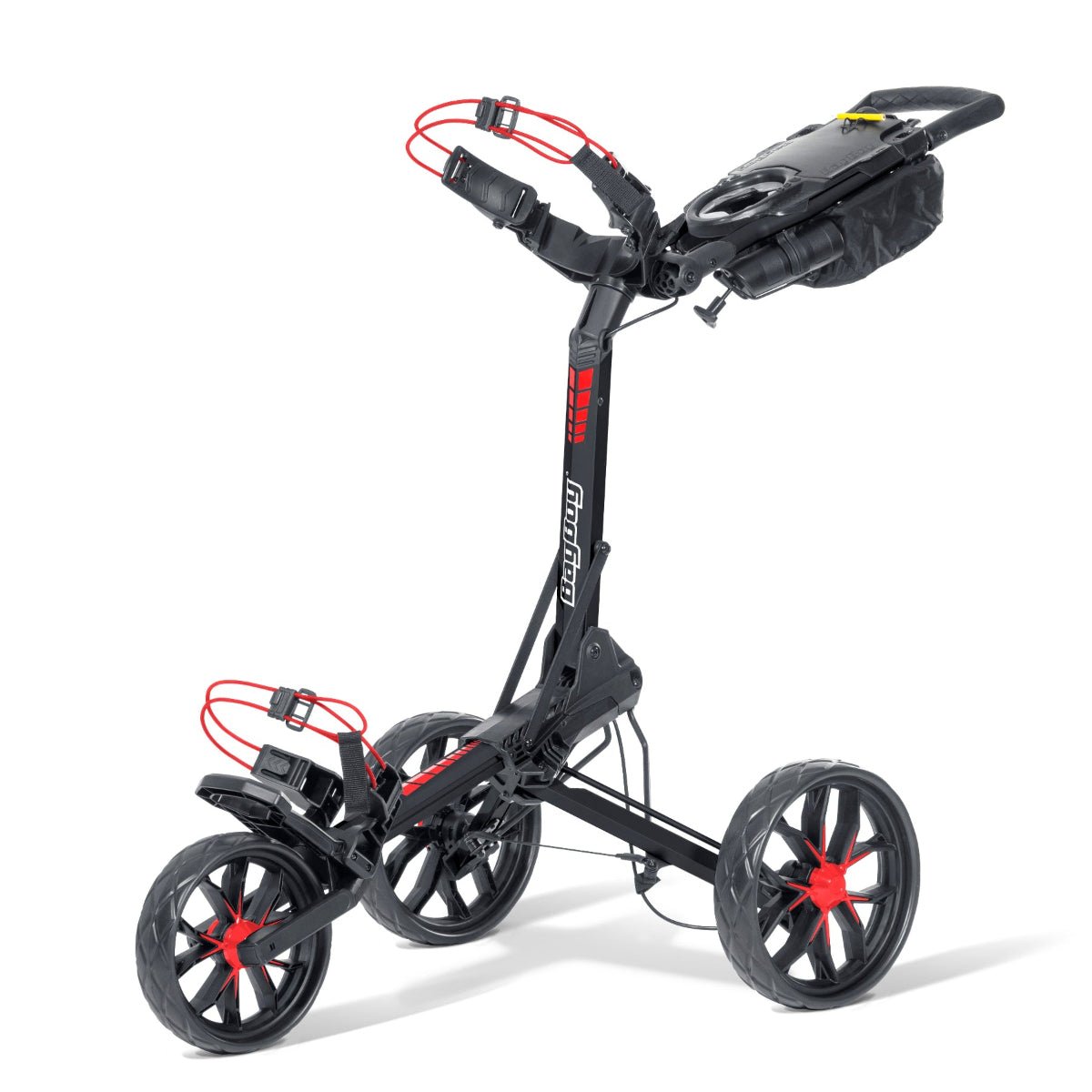 Bag Boy Slimfold Compact Golf Push Cart - Black/Red