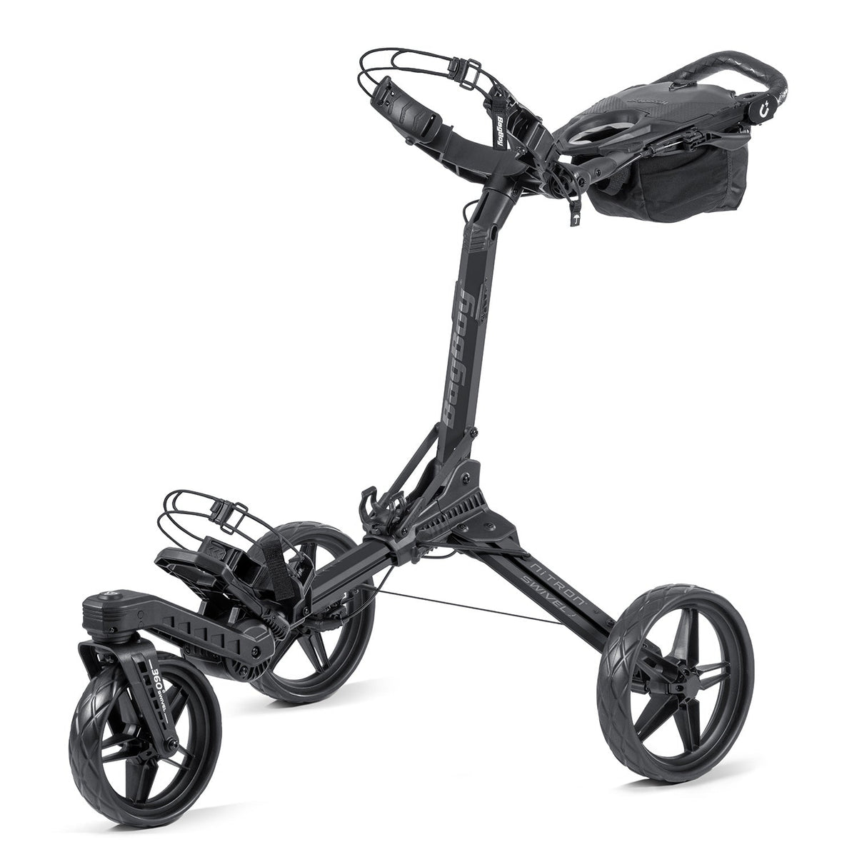 Bag Boy Nitron Swivel Golf Push Cart - Black/Slate