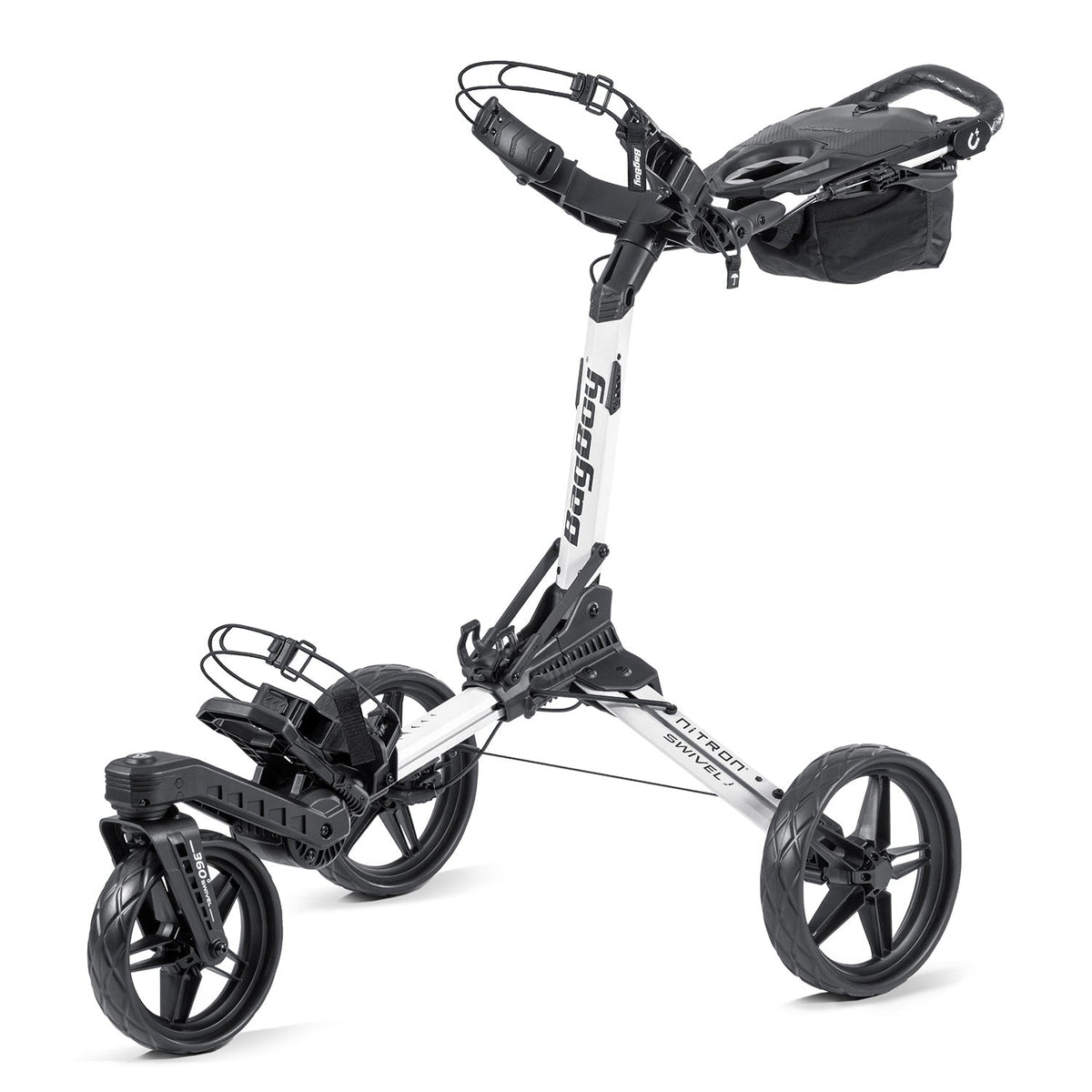 Bag Boy Nitron Swivel Golf Push Cart - White/Black