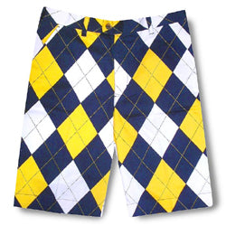 Loudmouth Golf Shorts - Blue & Gold Mega
