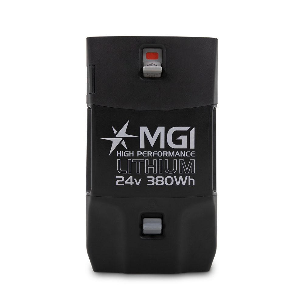 MGI Ai Navigator GPS+ Remote Electric Golf Cart lithium battery detail