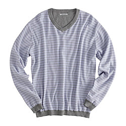 Ashworth Cotton Stripe V-Neck Sweater