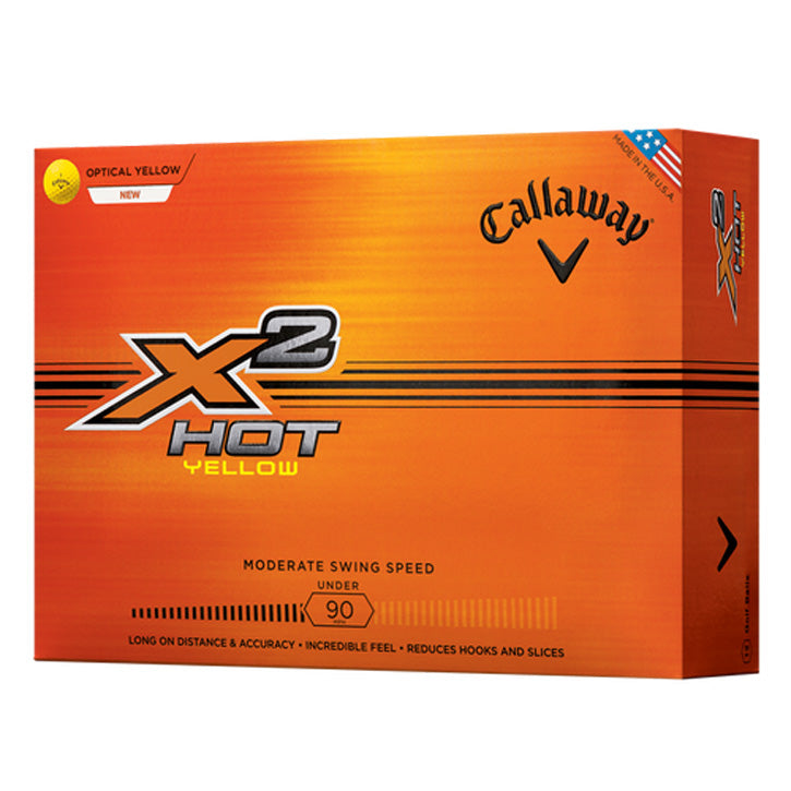 Callaway X2 Hot Golf Balls (1 Dozen) - Yellow