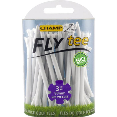 Champ Zarma FLYTee Golf Tees - 3.25" White (30 pack)