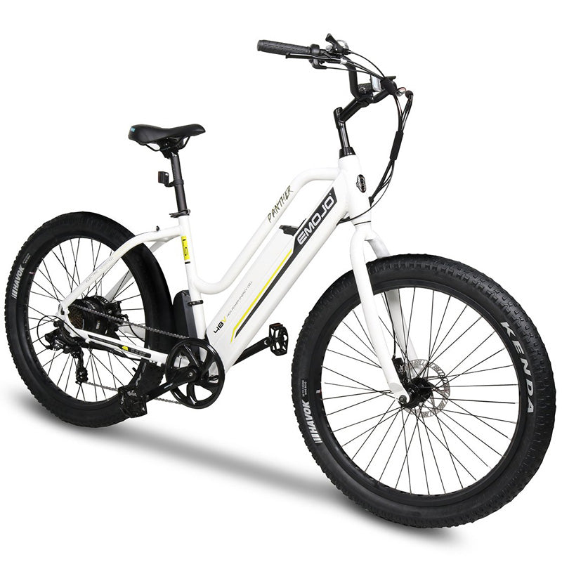 Emojo Panther Electric Step Thru Bicycle - White
