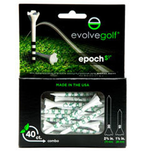 Epoch S3 Golf Tees (40 Pack) - Green Argyle Bands & Shamrock