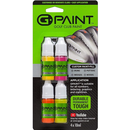 G-Paint Golf Club Paint Fill Kit - 4 Pack (Yellow, Pink, Orange, Green)