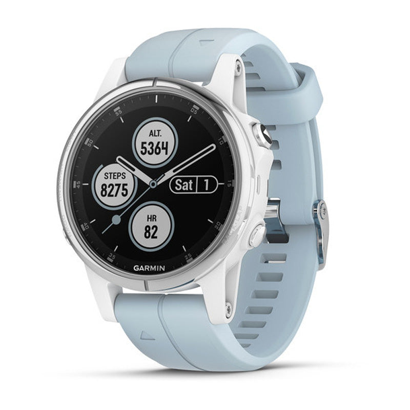 Garmin Fenix 5S Plus Multisport Watch - White with Sea Foam Band