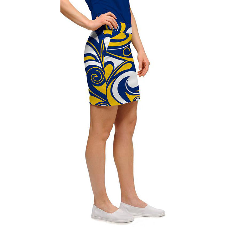 Loudmouth Golf Skort - Blue & Gold Splash