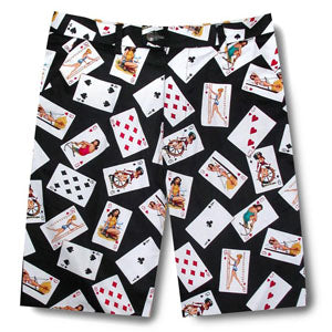 Loudmouth Golf Shorts - Naughty Cards Black