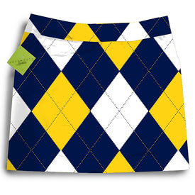Loudmouth Golf Skort - Blue & Gold Mega