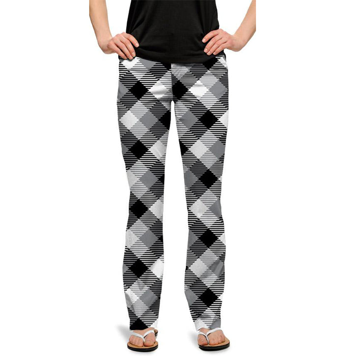 Loudmouth Golf Par Three Pants - Silver & Black