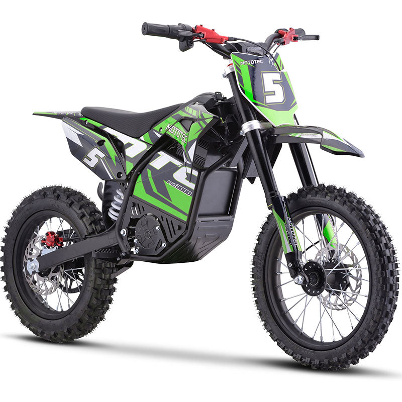 MotoTec 60v Pro Electric Dirt Bike 2000w Lithium - Green