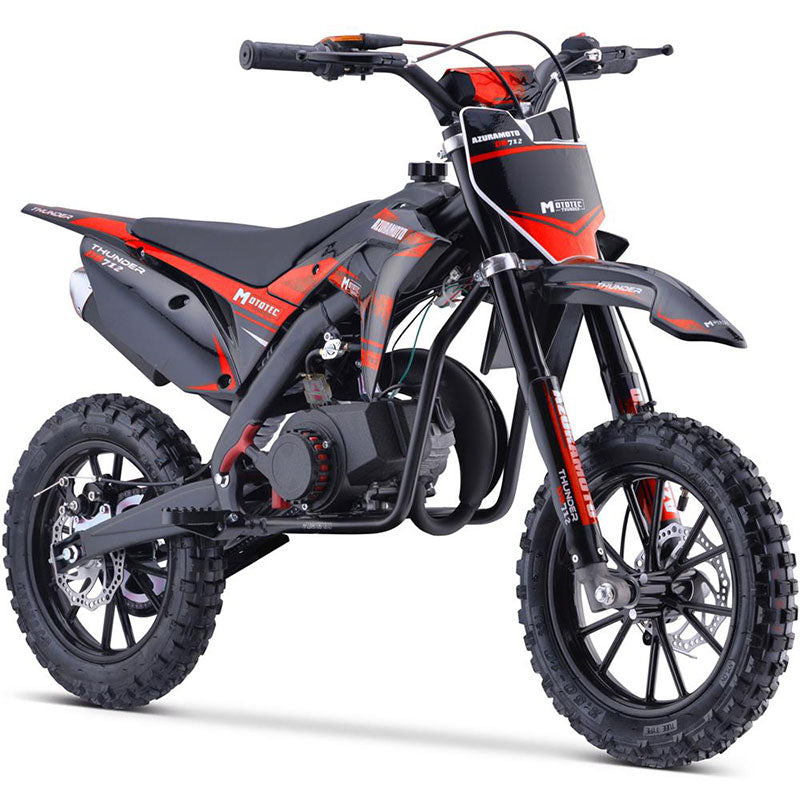MotoTec Thunder 50cc 2-Stroke Kids Gas Dirt Bike - Red
