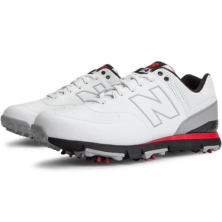 New Balance 574 Leather Golf Shoes - White/Red