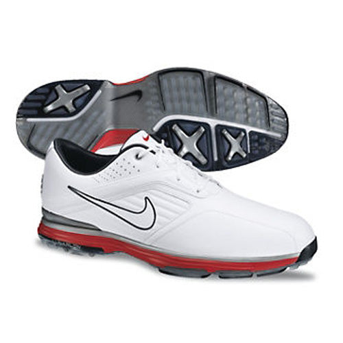 Nike 2013 Lunar Prevail Golf Shoes - Mens White/Silver/Red