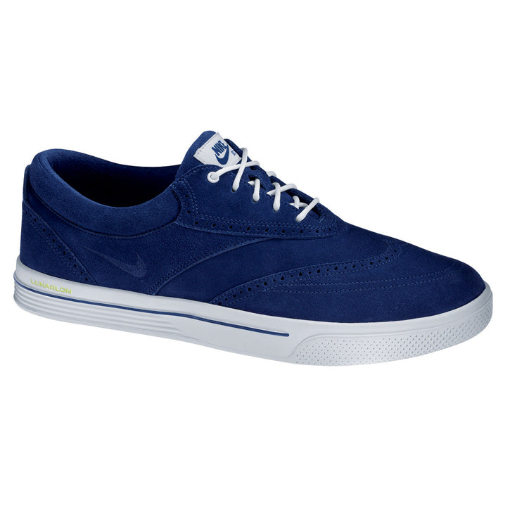Nike 2013 Lunar Swingtip Golf Shoes - Mens Suede Navy/White