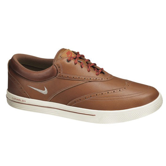 Nike 2013 Lunar Swingtip Leather Golf Shoes - Mens Brown/Red