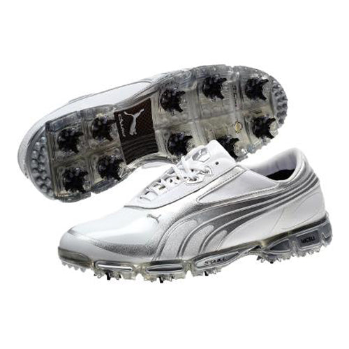 Puma Amp Cell Fusion SL Golf Shoes - White/Silver