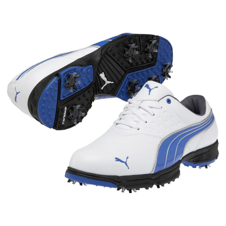 Puma Amp Sport Golf Shoes - Mens Wide White/Blue